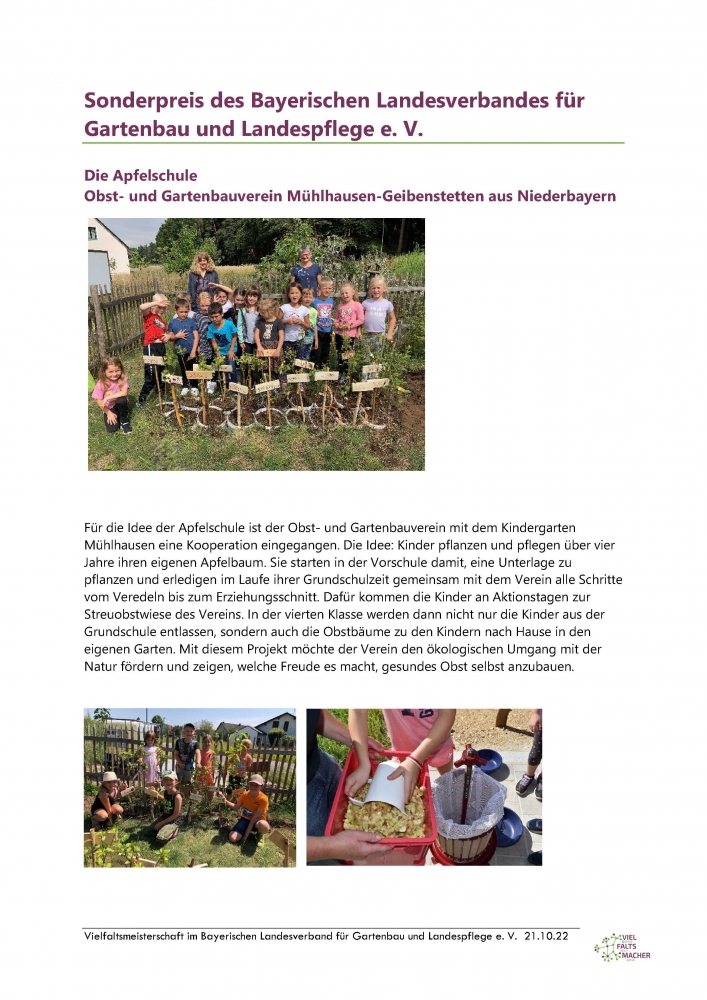 Sonderpreis für Mühlhausen-Geibenstetten im KV Kelheim